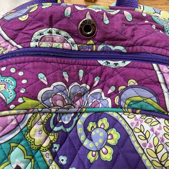 Used Purple and Green Vera Bradley soft backpack - Picture 5 of 7